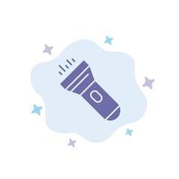 Flashlight Light Torch Flash Blue Icon on Abstract Cloud Background vector