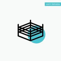 Boxing Ring Wrestling turquoise highlight circle point Vector icon