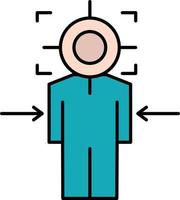 Man Focus Target Achieve Goal  Flat Color Icon Vector icon banner Template