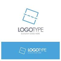 Image Photo Straighten Blue Outline Logo Place for Tagline vector