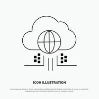 Internet Think Cloud Technology Line Icon Vector