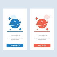 Planet Saturn Space  Blue and Red Download and Buy Now web Widget Card Template vector