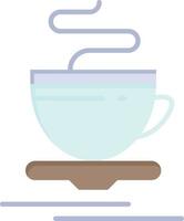 taza de té caliente hotel color plano icono vector icono banner plantilla