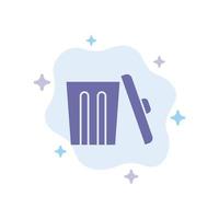 Ecology Environment Garbage Trash Blue Icon on Abstract Cloud Background vector