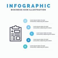 Report Record Health Healthcare Blue Infographics Template 5 Steps Vector Line Icon template