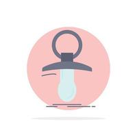 Baby dummy newbie nipple noob Flat Color Icon Vector