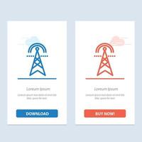 Electric Tower Electricity Power Tower Computing  Blue and Red Download and Buy Now web Widget Card Template vector