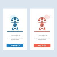 Electric Tower Electricity Power Tower Computing  Blue and Red Download and Buy Now web Widget Card Template vector