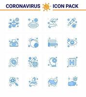 Corona virus disease 16 Blue icon pack suck as box transmission beat petri pulses viral coronavirus 2019nov disease Vector Design Elements