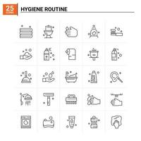 25 Hygiene Routine icon set vector background