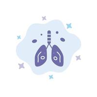 Pollution Cancer Heart Lung Organ Blue Icon on Abstract Cloud Background vector