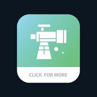 botón de la aplicación móvil del telescopio espacial del alcance de la astronomía versión de glifo de android e ios vector