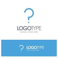 Help Question Question Mark Mark Blue Solid Logo with place for tagline vector