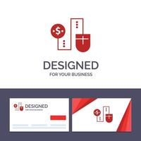 Creative Business Card and Logo template Mouse Connect Money Dollar Connection Vector Illustration