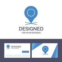 tarjeta de visita creativa y plantilla de logotipo ubicación mapa puntero pin vector ilustración