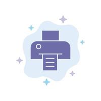 Printer Printing Print Blue Icon on Abstract Cloud Background vector
