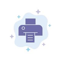 Printer Printing Print Blue Icon on Abstract Cloud Background vector