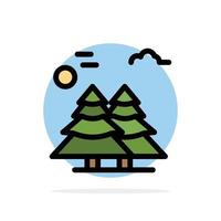 Alpine Arctic Canada Pine Trees Scandinavia Abstract Circle Background Flat color Icon vector