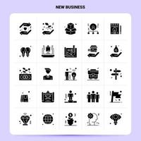 Solid 25 New Business Icon set Vector Glyph Style Design Black Icons Set Web and Mobile Business ideas design Vector Illustration