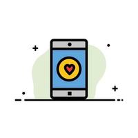 Application Mobile Mobile Application Like Heart  Business Flat Line Filled Icon Vector Banner Template