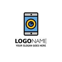 Application Mobile Mobile Application Time Business Logo Template Flat Color vector