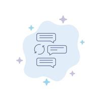 Chat Chatting Conversation Dialogue Auto Robot Blue Icon on Abstract Cloud Background vector