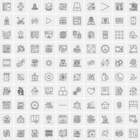 Set of 100 Creative Business Line Icons vector