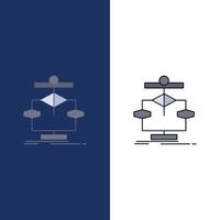 Algorithm chart data diagram flow Flat Color Icon Vector