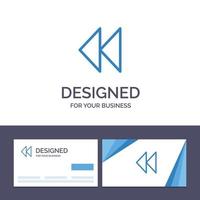 Creative Business Card and Logo template Control Media Rewind Video Vector Illustration