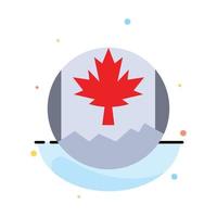 Canada Leaf Flag Abstract Flat Color Icon Template vector