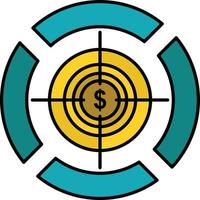 Dart Focus Target Dollar  Flat Color Icon Vector icon banner Template