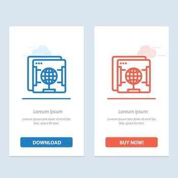 Brower Internet Web Globe  Blue and Red Download and Buy Now web Widget Card Template vector