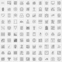 conjunto de 100 iconos de línea de negocios creativos vector