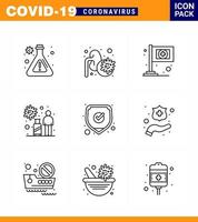 Simple Set of Covid19 Protection Blue 25 icon pack icon included safety medical flag virus transmission viral coronavirus 2019nov disease Vector Design Elements