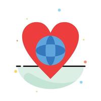 Ecology Environment World Heart Like Abstract Flat Color Icon Template vector