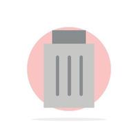Delete Interface Trash User Abstract Circle Background Flat color Icon vector