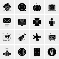 16 iconos universales de negocios vector ilustración de icono creativo para usar en proyectos relacionados con la web y dispositivos móviles