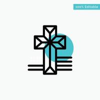 American Cross Church turquoise highlight circle point Vector icon