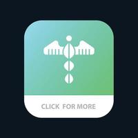 símbolo médico corazón cuidado de la salud botón de la aplicación móvil versión de glifo de android e ios vector