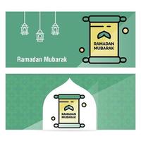 Ramadan Kareem concept banner with islamic  patterns vector