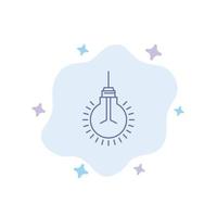 Light Bulb Idea Tips Suggestion Blue Icon on Abstract Cloud Background vector