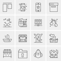 16 iconos universales de negocios vector ilustración de icono creativo para usar en proyectos relacionados con la web y dispositivos móviles