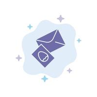 masaje correo huevo pascua icono azul sobre fondo de nube abstracta vector