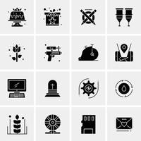 16 iconos universales de negocios vector ilustración de icono creativo para usar en proyectos relacionados con la web y dispositivos móviles