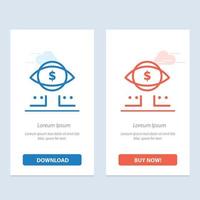 Eye Dollar Marketing Digital  Blue and Red Download and Buy Now web Widget Card Template vector