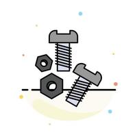 Bolt Nut Screw Tools Abstract Flat Color Icon Template vector