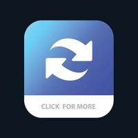 Refresh Reload Rotate Repeat Mobile App Button Android and IOS Glyph Version vector