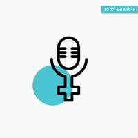 Microphone Record turquoise highlight circle point Vector icon