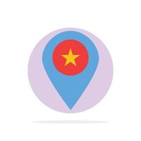 Star Location Map Marker Pin Abstract Circle Background Flat color Icon vector