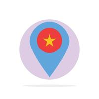 Star Location Map Marker Pin Abstract Circle Background Flat color Icon vector